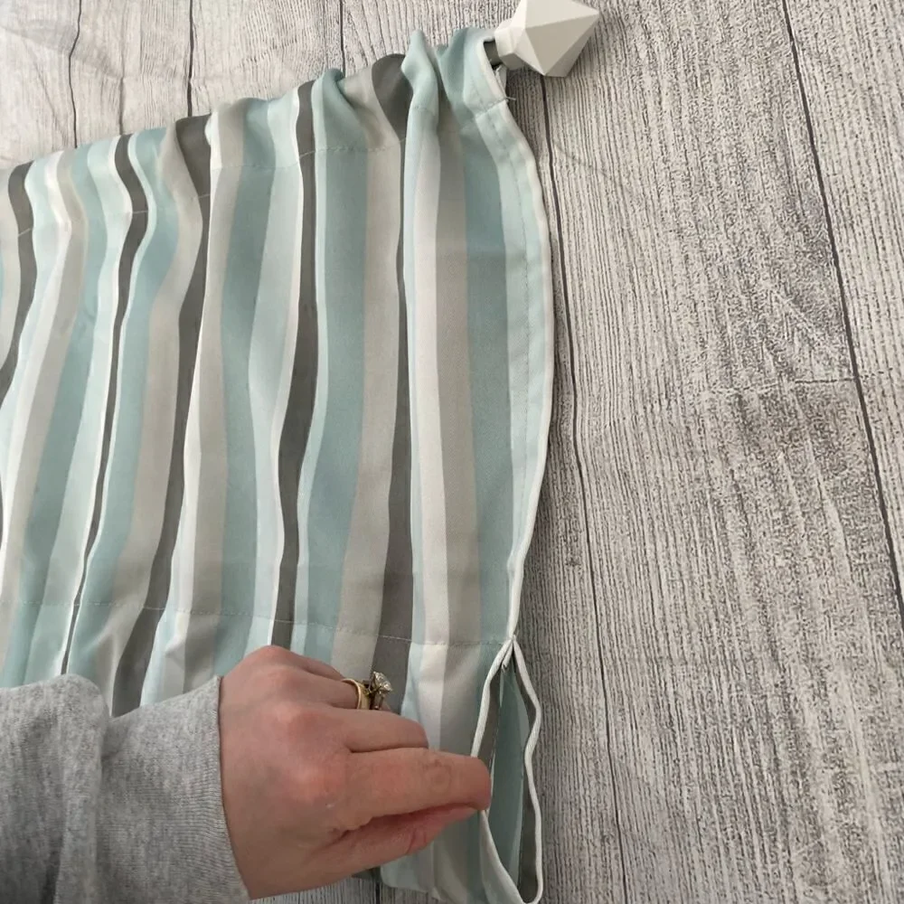 Essential home striped multi color curtain 2 panels available 56.5”x15.5”